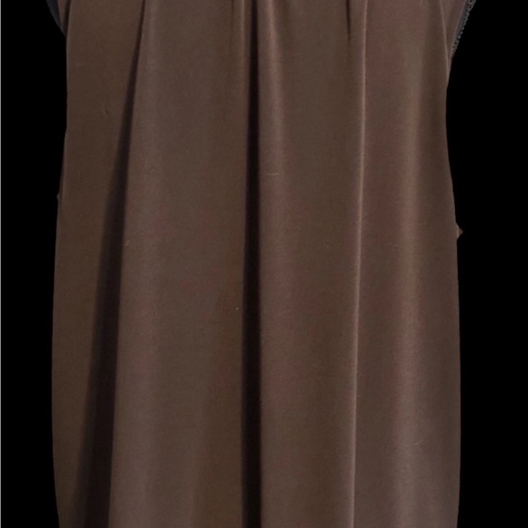 Michael Kors Dark Brown Blouse with Patterned Accent - Picture 3 of 5